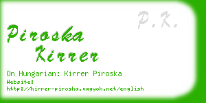 piroska kirrer business card